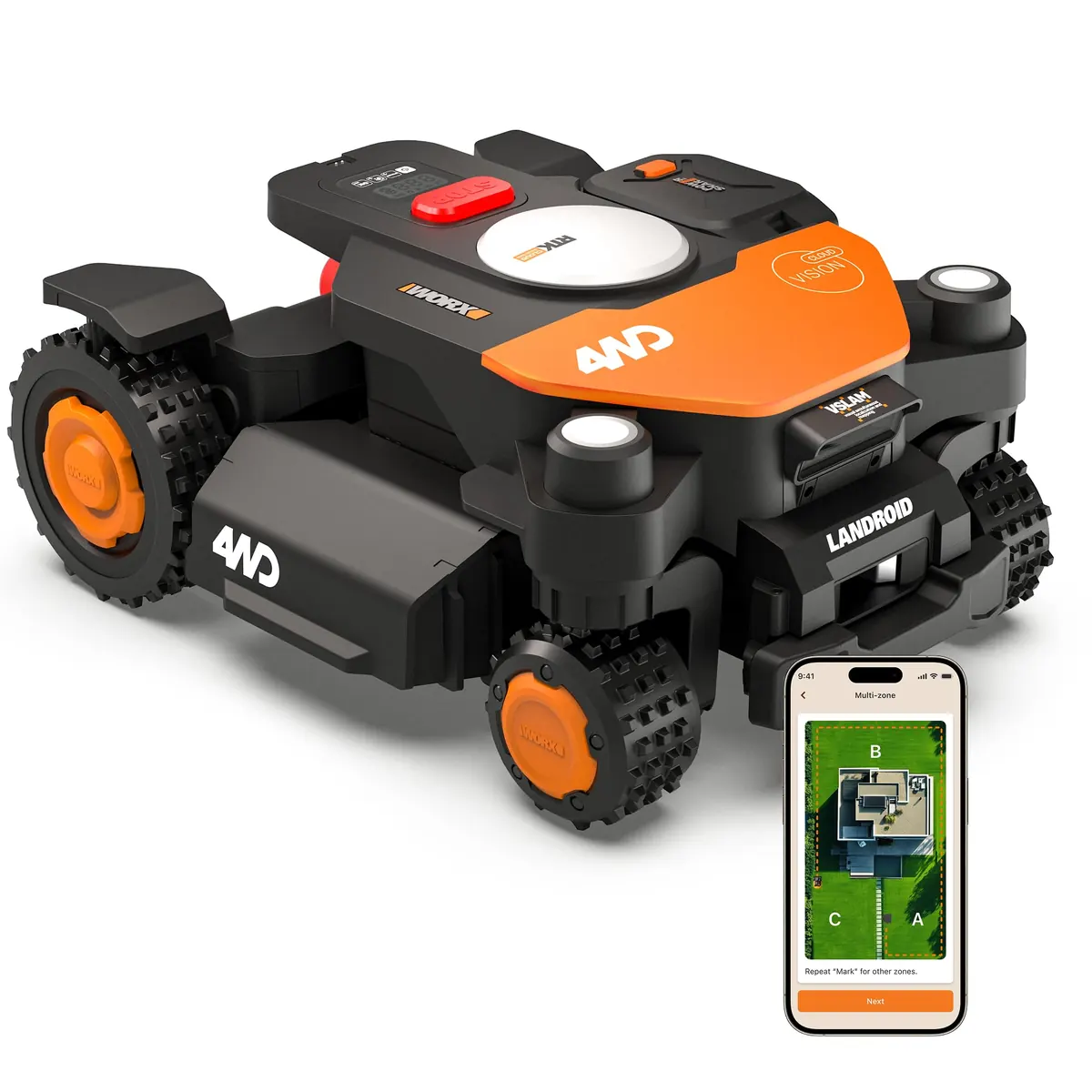 Worx Landroid Vision Cloud WR340E 4WD Robot Cortacésped